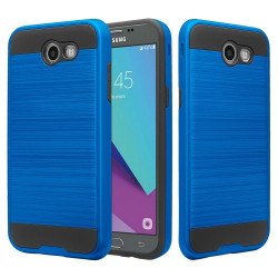 Samsung Galaxy J7 V Perx J7 Sky Pro (2017) Armor Hybrid Case (Navy Blue)